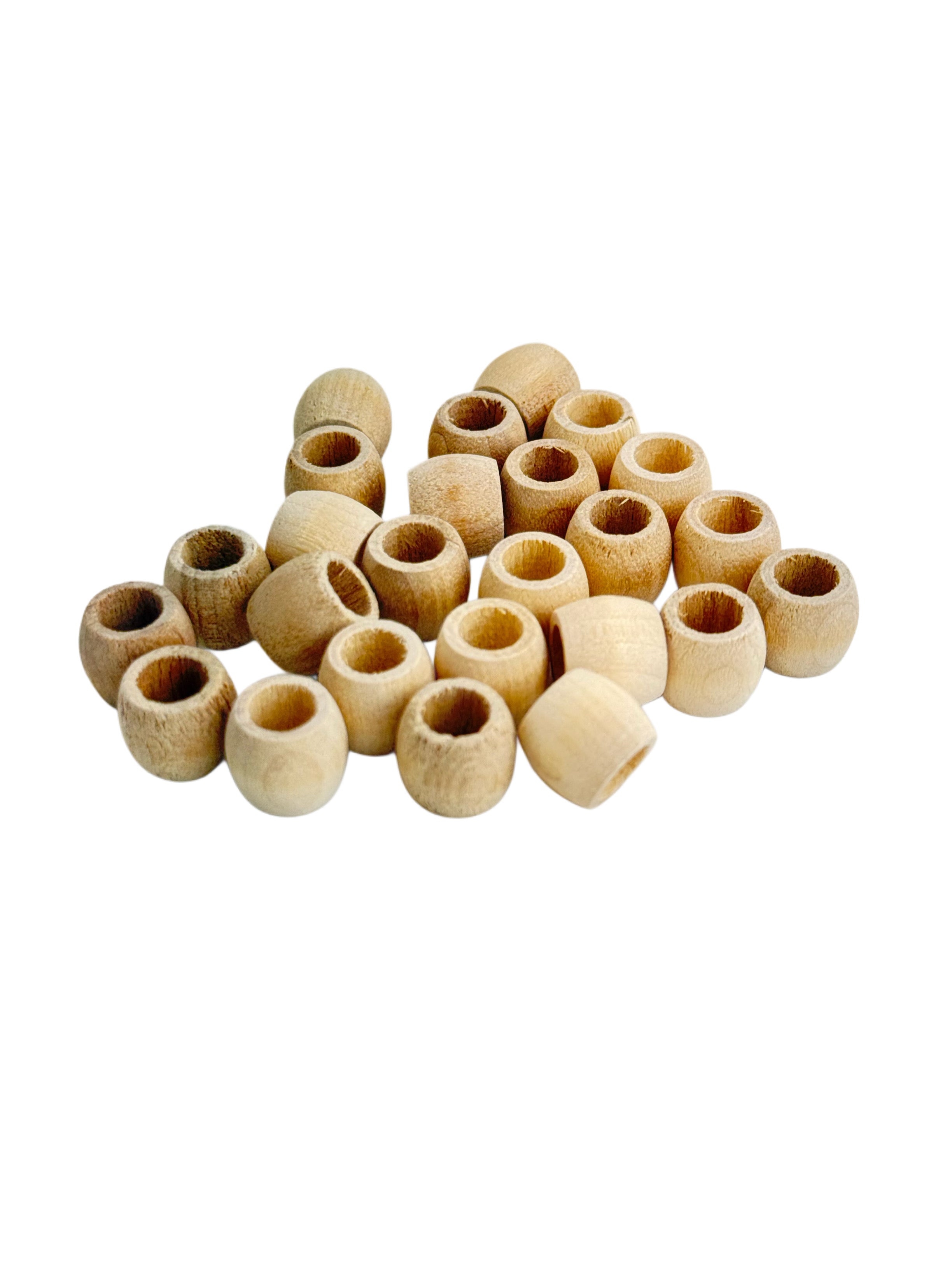 Bitty Wood Barrel Beads - 25 Pack