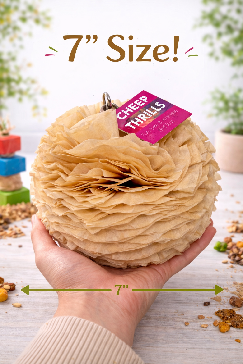 Snow Cone - Foraging Shredder Puff by Cheep Thrills Bird Toys