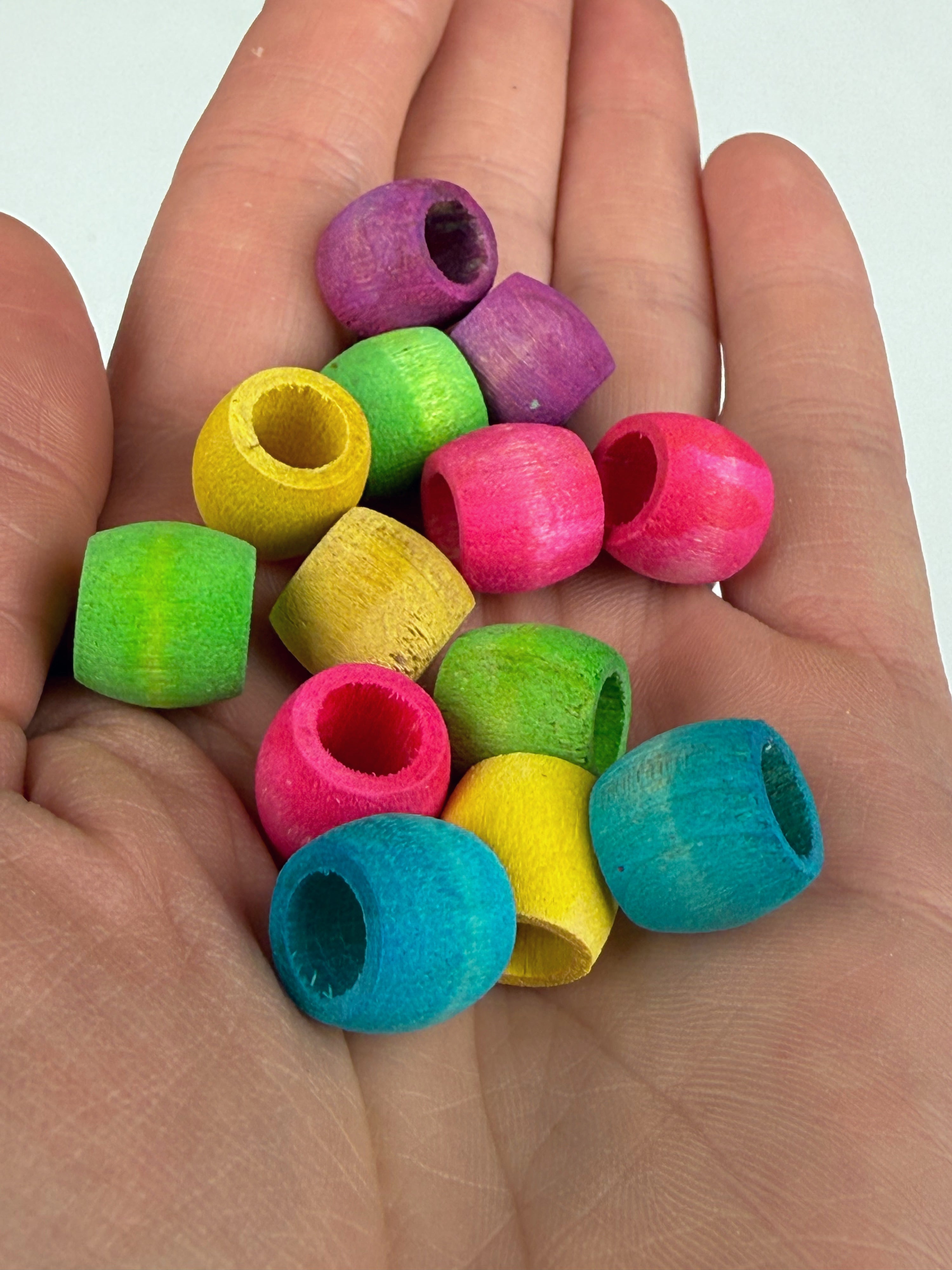 Bitty Wood Barrel Beads - 25 Pack