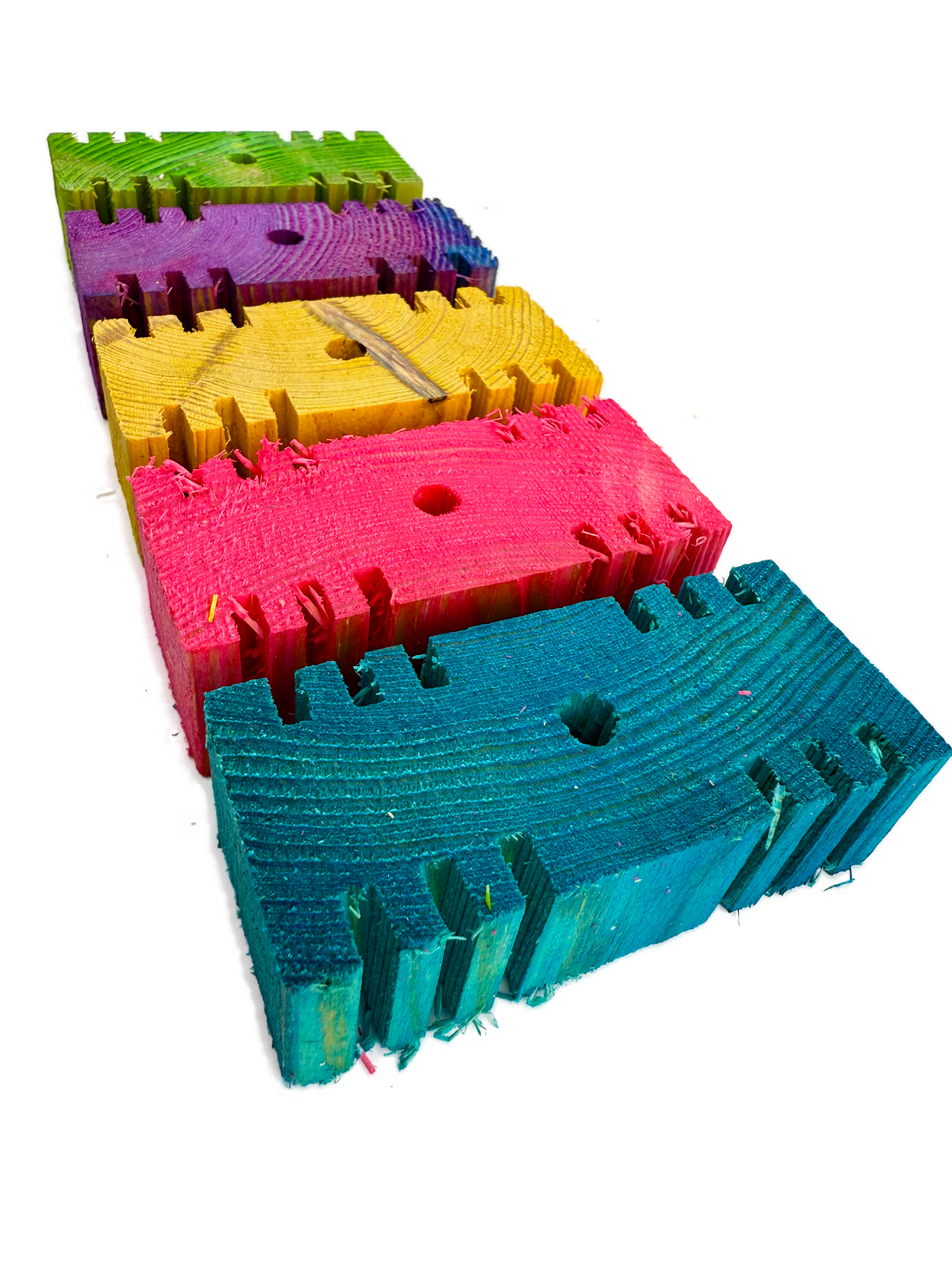 Colored Long Puzzler Blocks - 1" Thick - 10 Pack