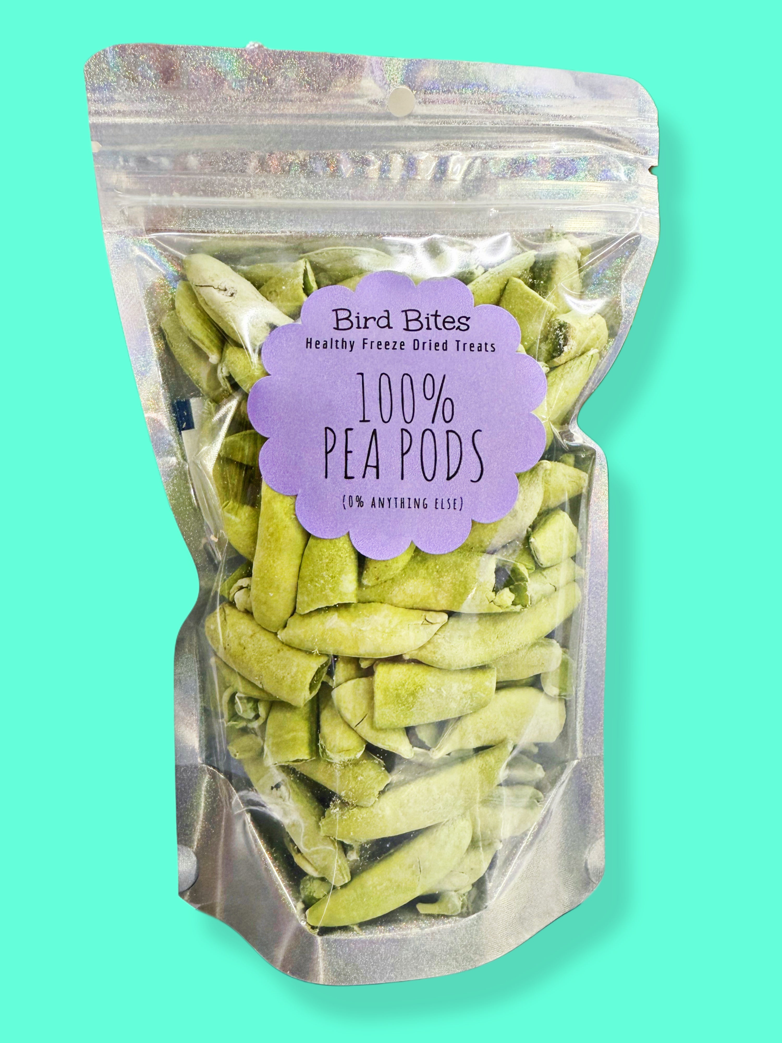 100% Pea Pods - 1.5 Cups - Bird Bites Healthy Freeze Dried Treats