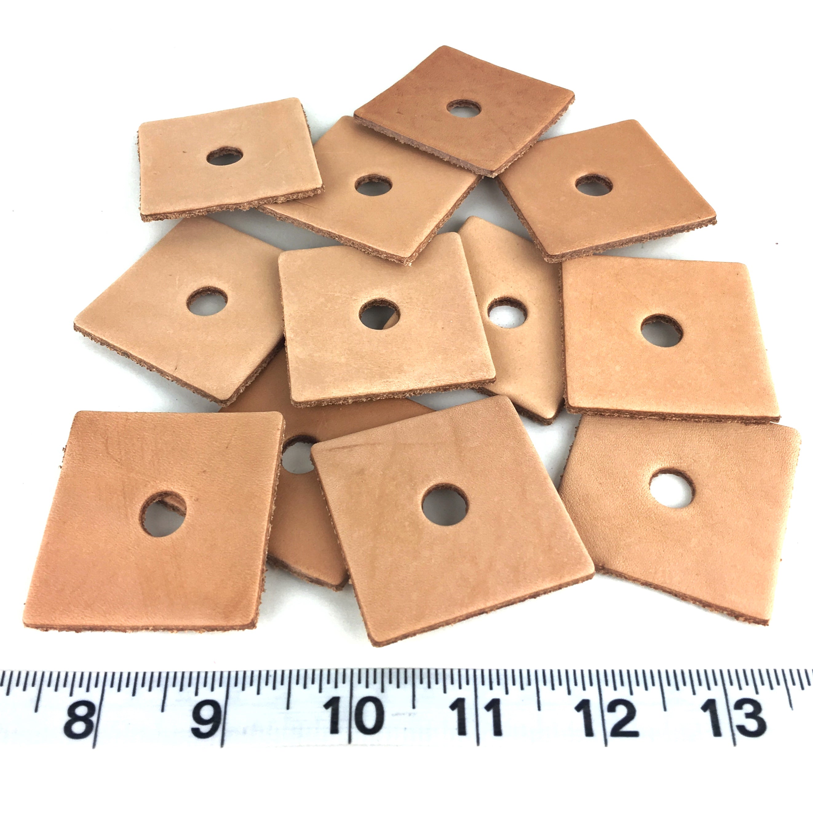 2 Inch Vegetable Tanned Leather Squares