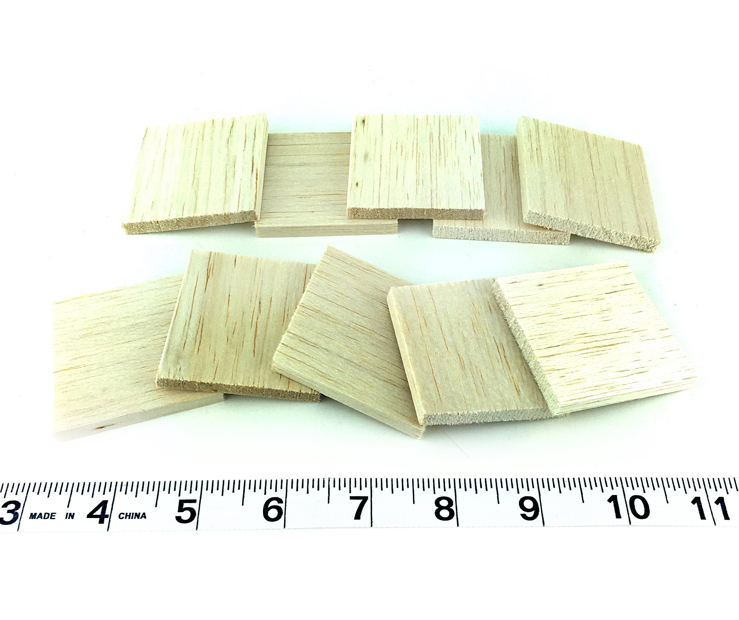 2" Natural Balsa Thins - 1/4" Thick - 20 Pack