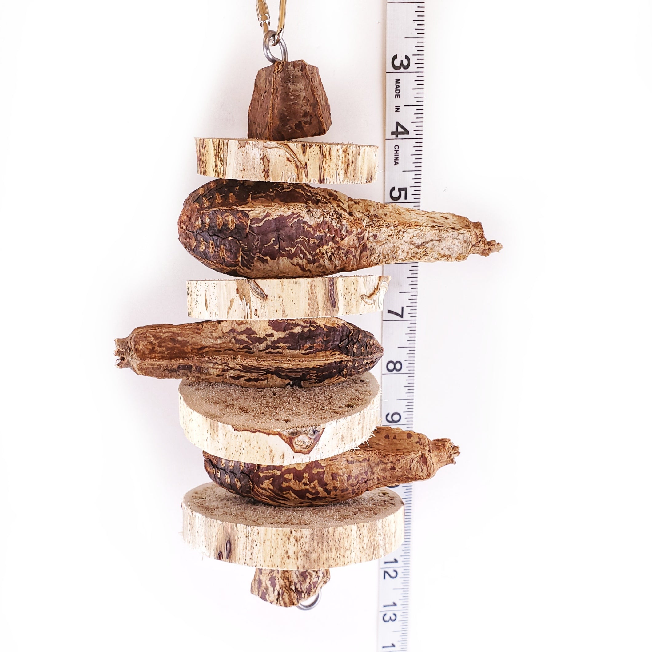 Yucca Mahogany Pod Stack Bird Toy by Cheep Thrills