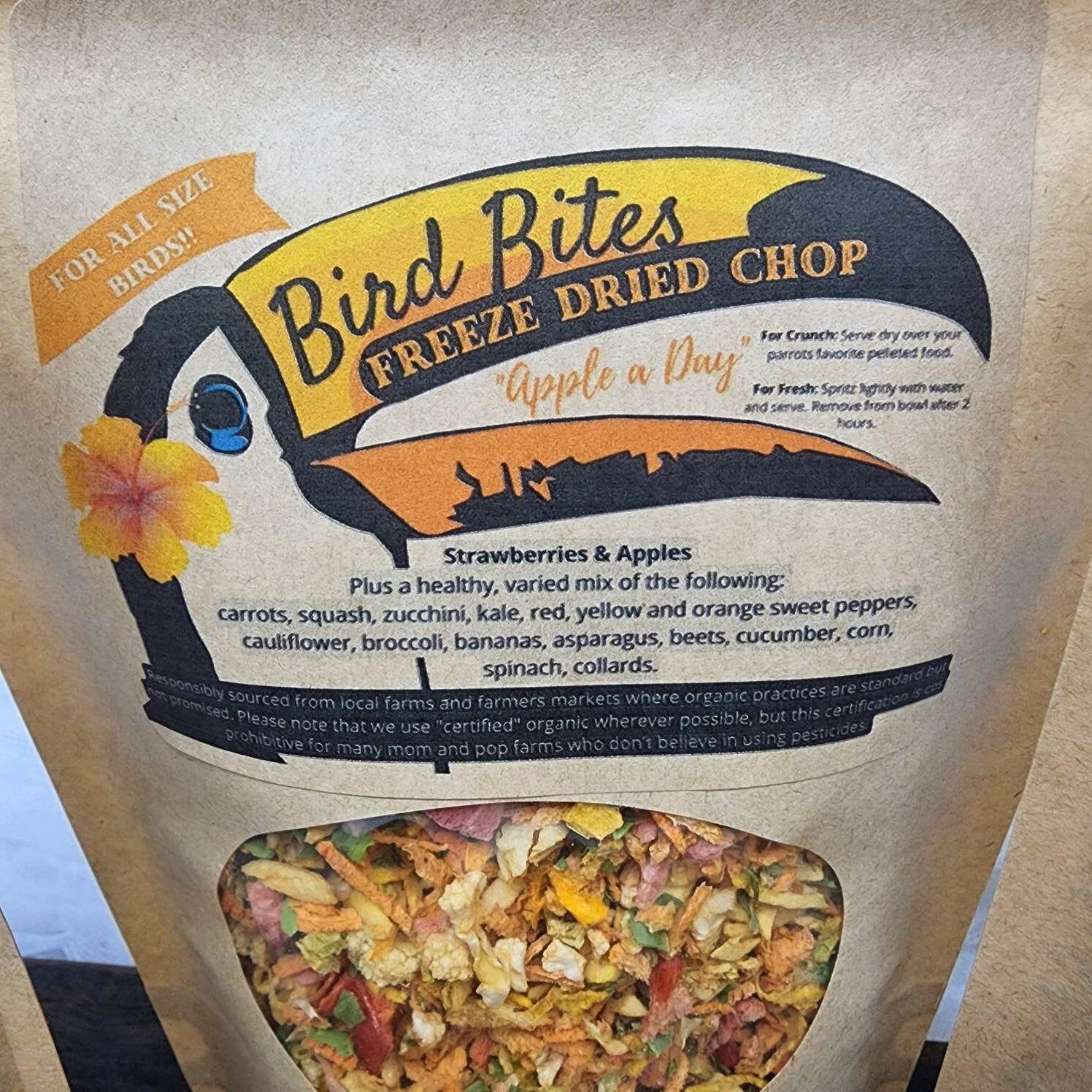 Bird Bites Freeze Dried Chop - Daily Fruits & Veggies, 3 Flavors to Choose From