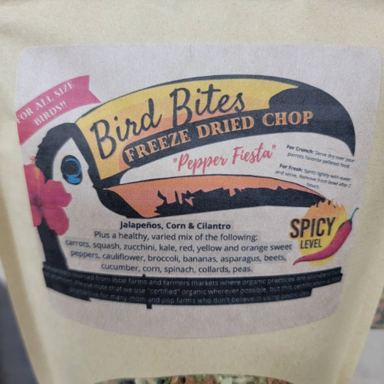 The Ultimate 4-Flavor Variety Pack - Bird Bites Freeze Dried Chop - Daily Fruits & Veggies