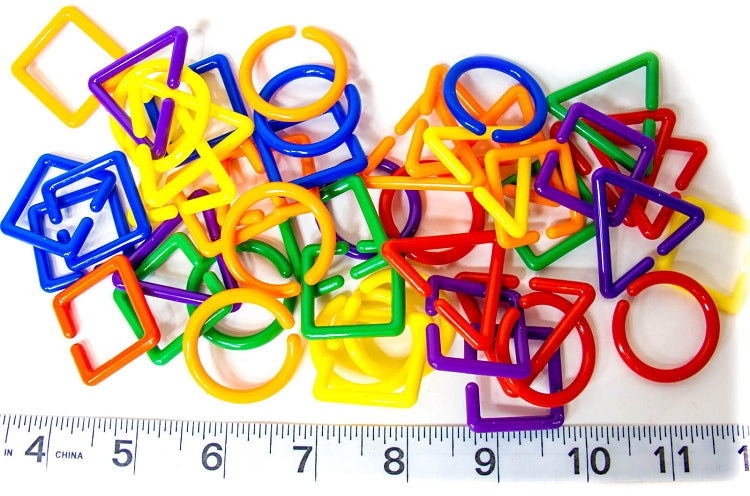 thumbnail image 2 of Plastic Connecting Chains 30 Pcs Geometric Link Rings - For Kids Learning & Development Toy Chain Links 2 of 10