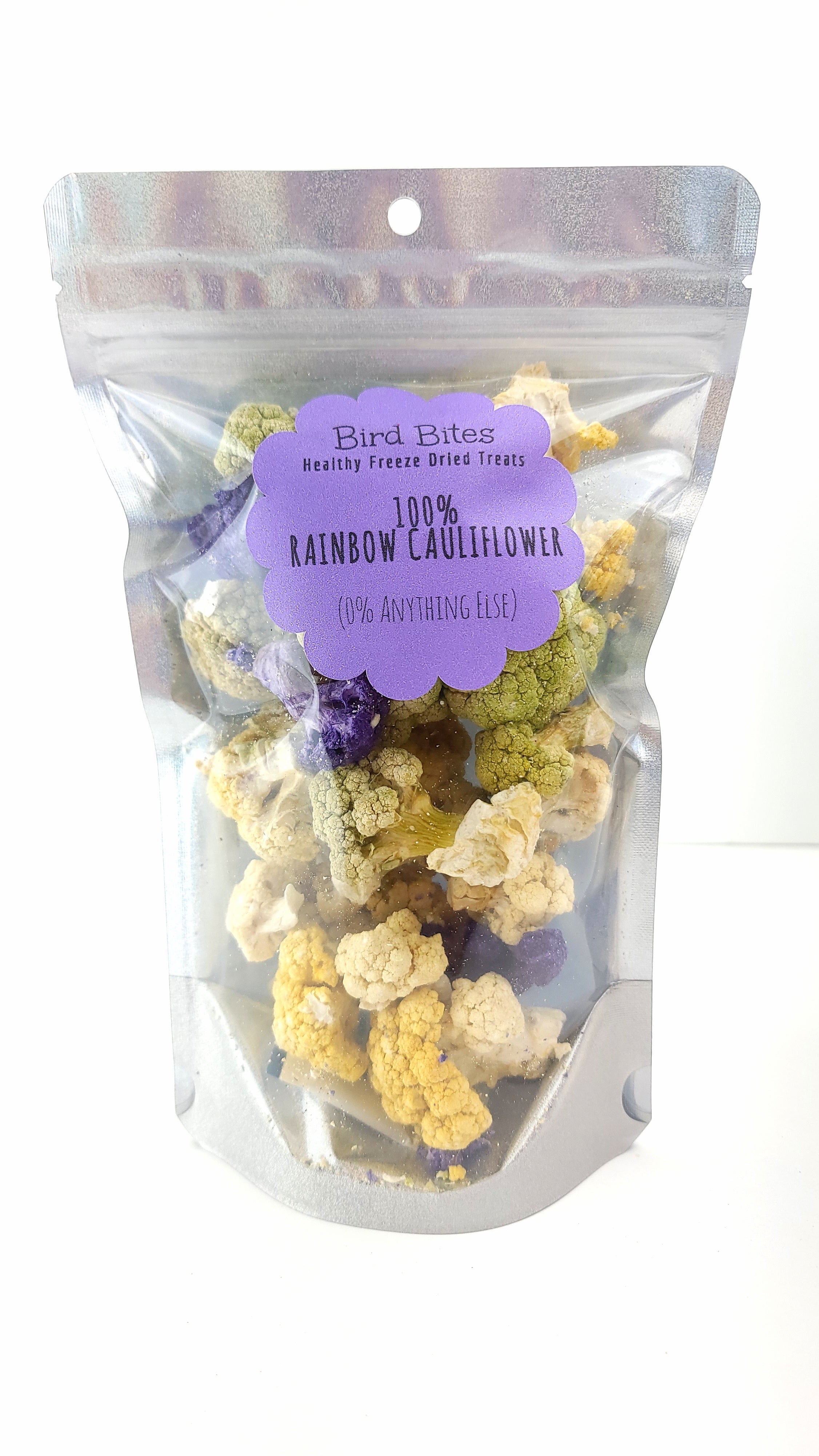 100% Rainbow Cauliflower - 1.5 Cups - Bird Bites Healthy Freeze Dried Treats