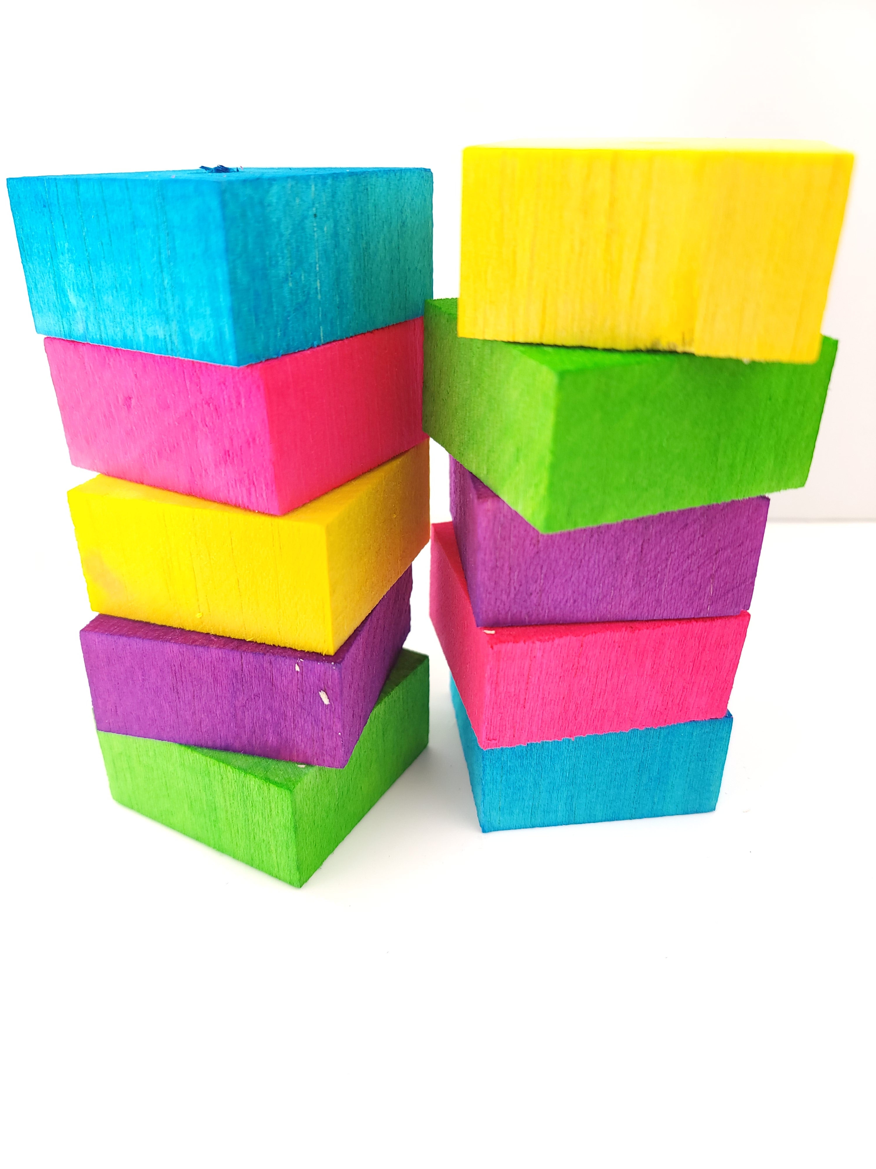 2" Colored Balsa Squares 1" Thick - 10 Pack