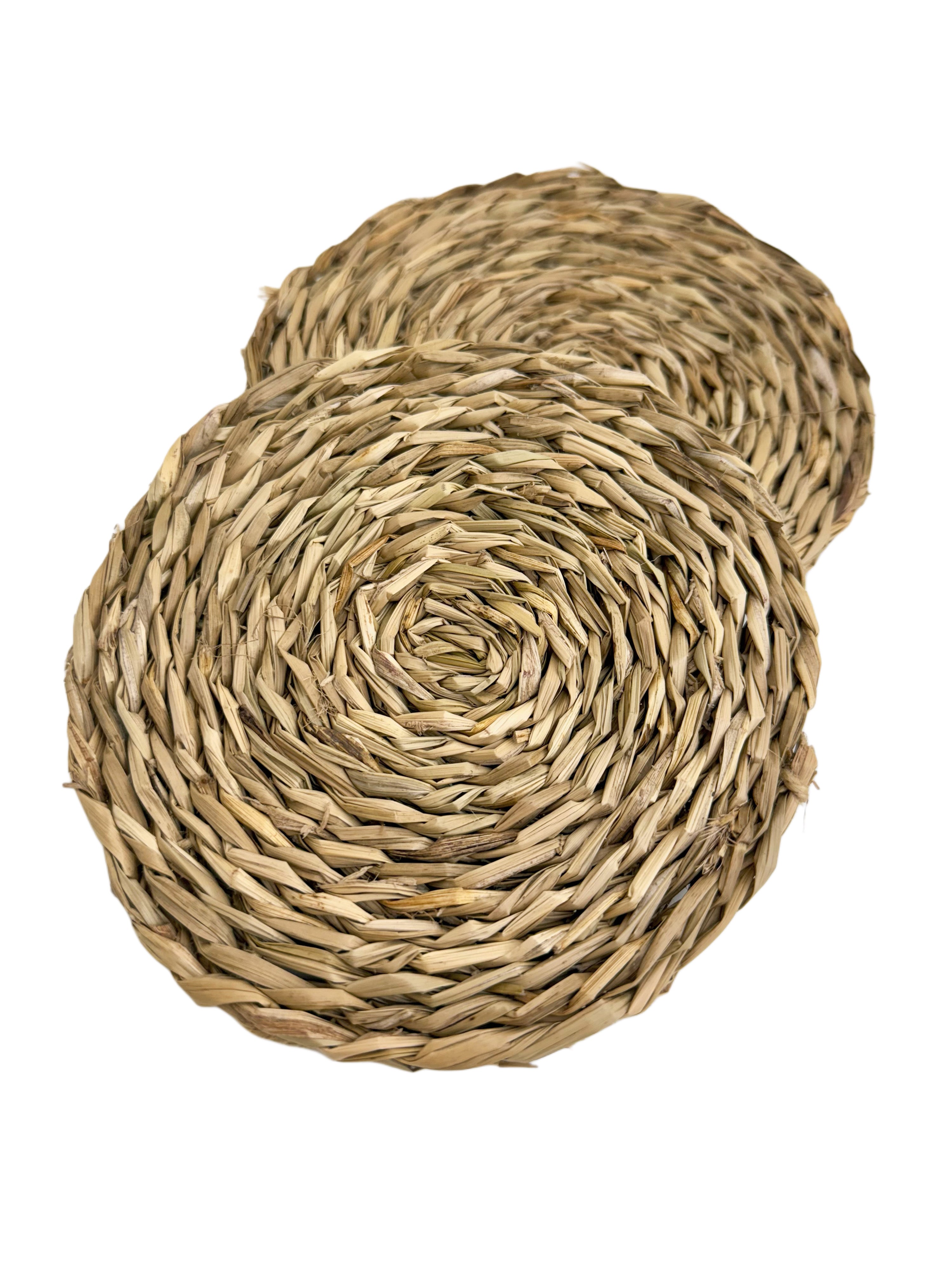 6" Round Woven Grass Mat