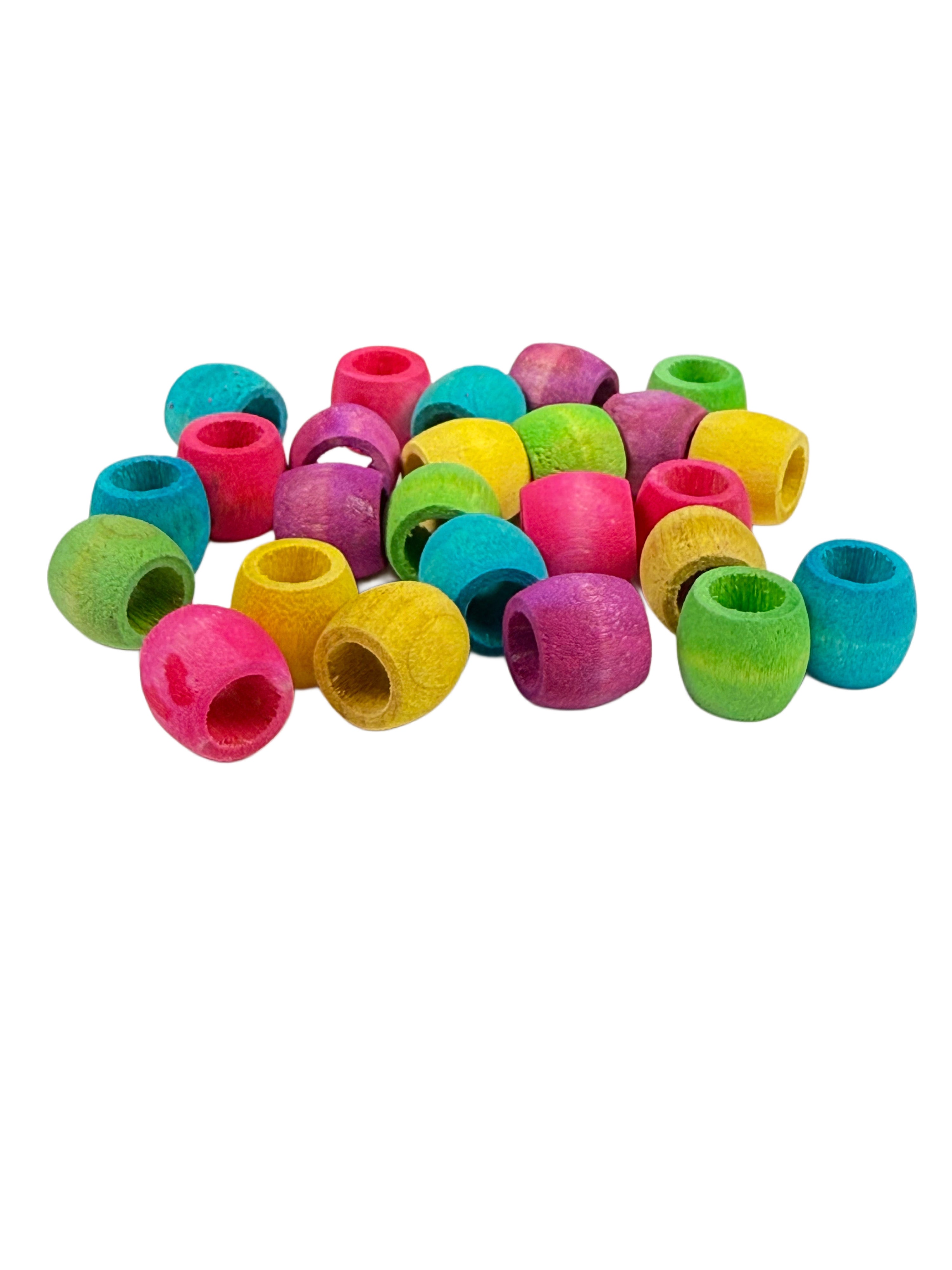 Bitty Wood Barrel Beads - 25 Pack