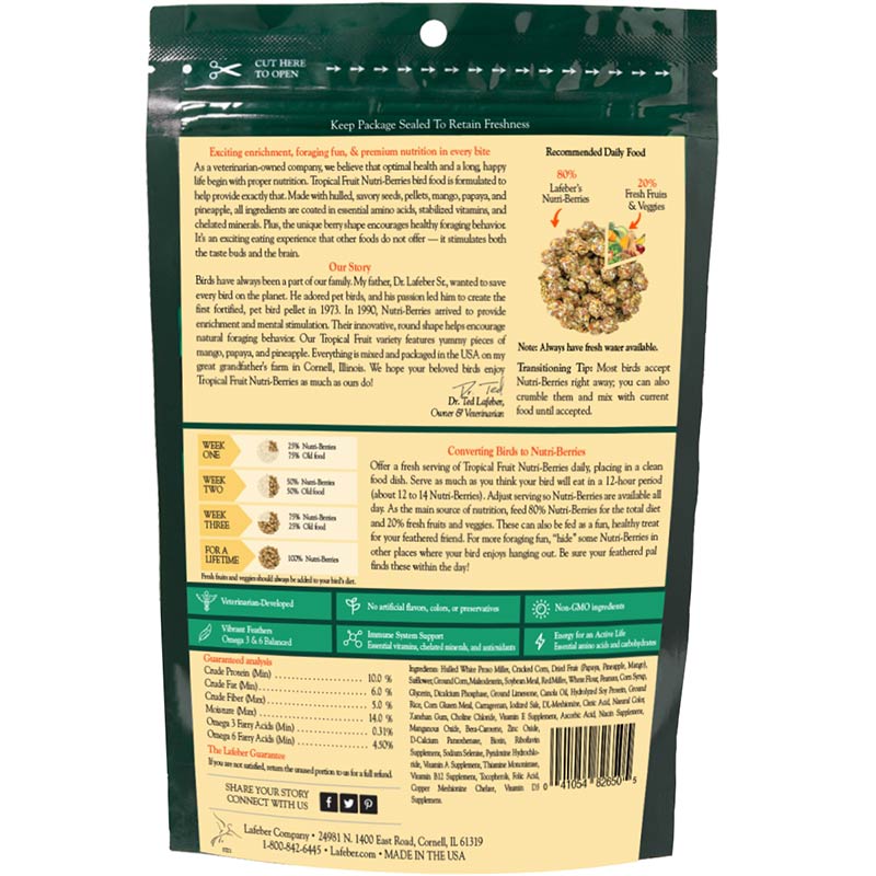 Tropical Fruit Nutri-Berries for Parrots 10 oz (284 g)