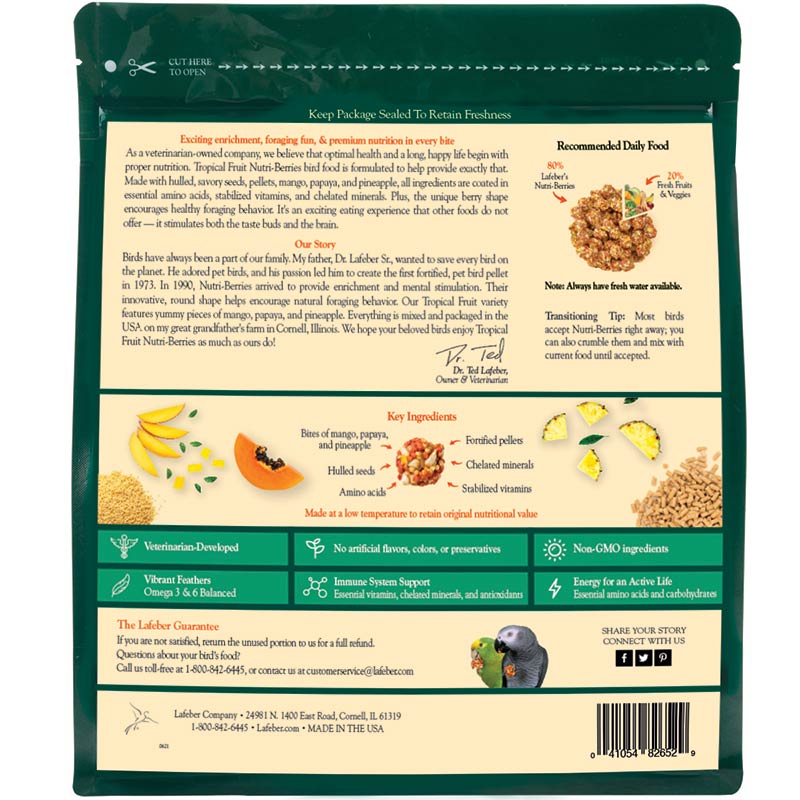 Tropical Fruit Nutri-Berries for Parrots 3 lb (1.36 kg)
