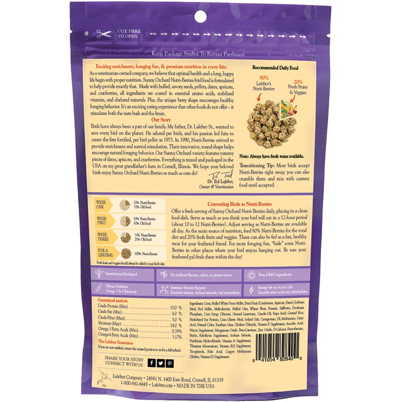 Sunny Orchard Nutri-Berries for Cockatiels 10 oz (284 g)