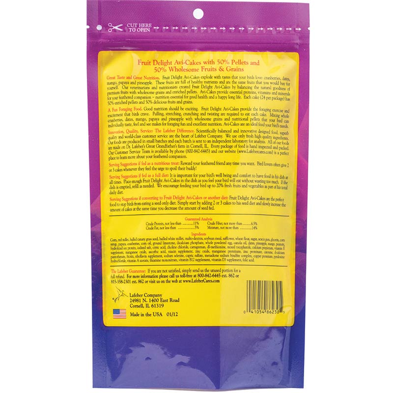Fruit Delight Avi-Cakes for Parrots 8 oz (227 g)