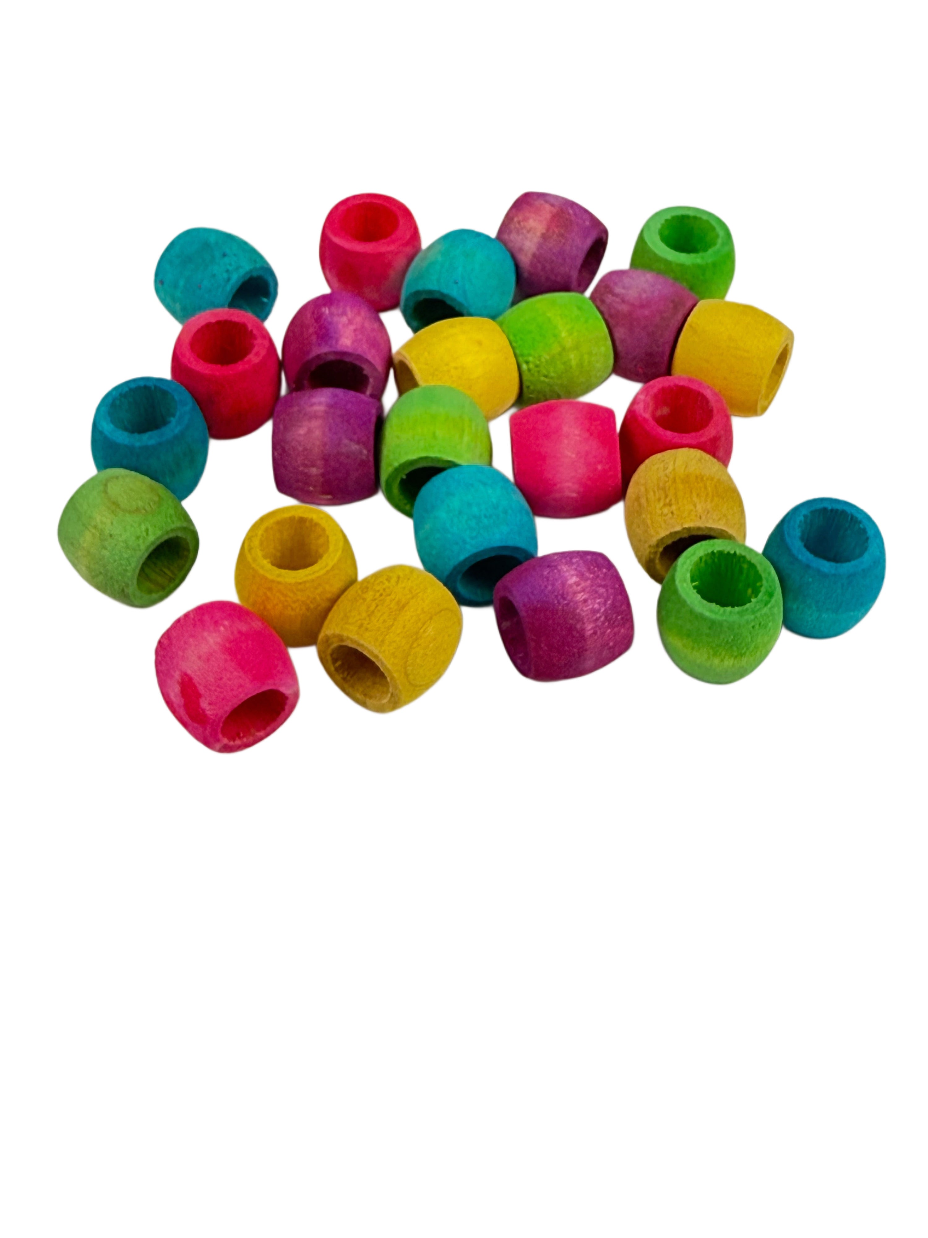 Bitty Wood Barrel Beads - 25 Pack