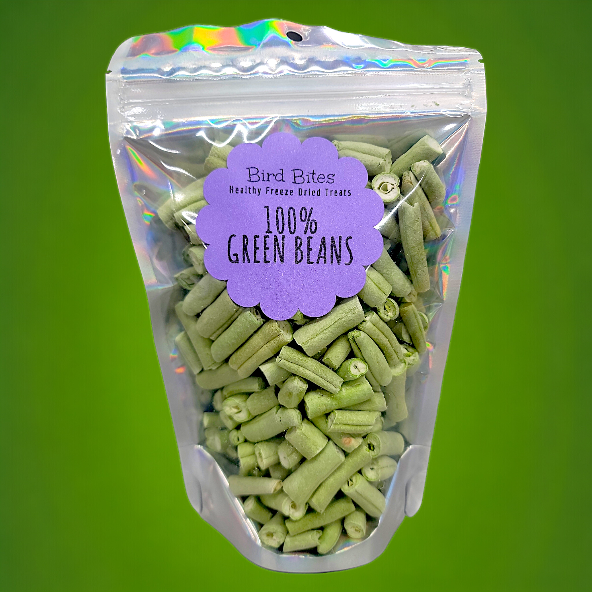 100% Green Beans - 1.5 Cups - Bird Bites Healthy Freeze Dried Treats