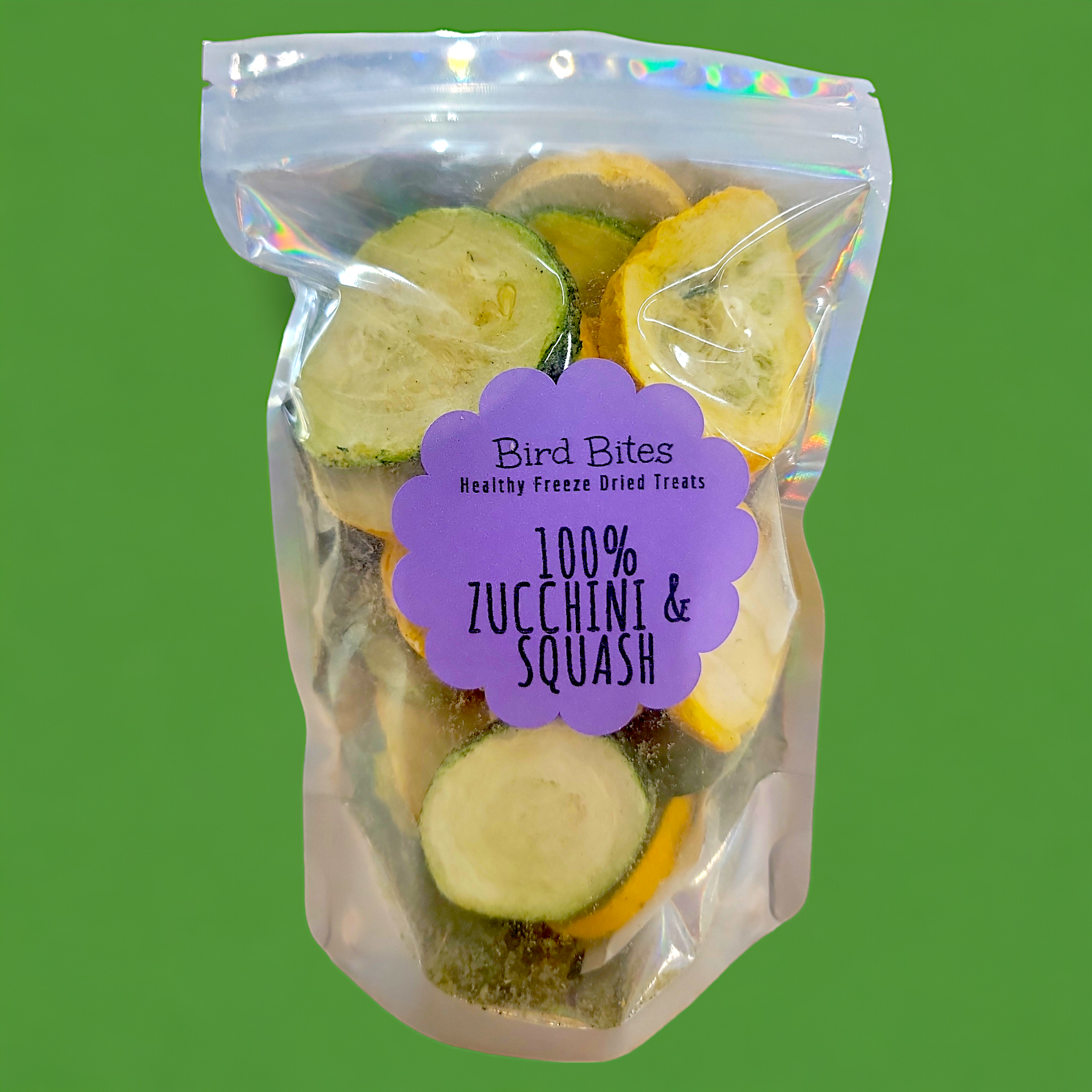 100% Zucchini & Yellow Squash - 1.5 Cups - Bird Bites Healthy Freeze Dried Treats
