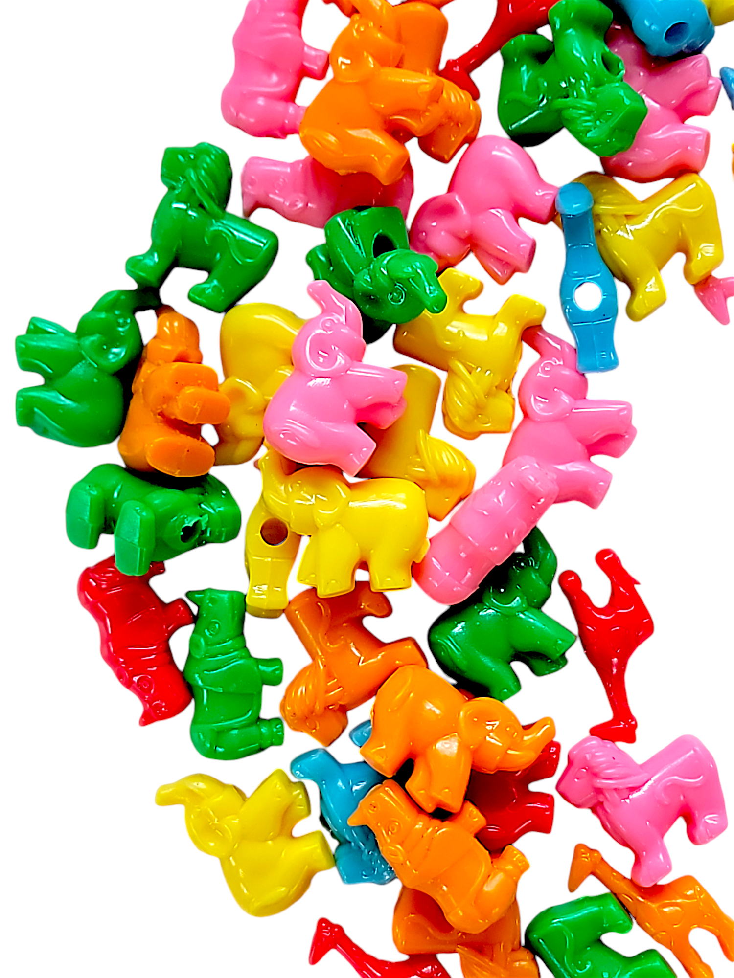 Plastic Zoo Animal Beads - 4 Ounces