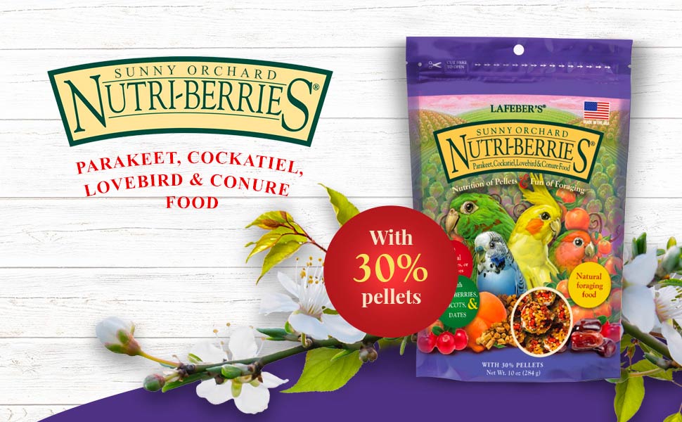 Sunny Orchard Nutri-Berries for Cockatiels 10 oz (284 g)