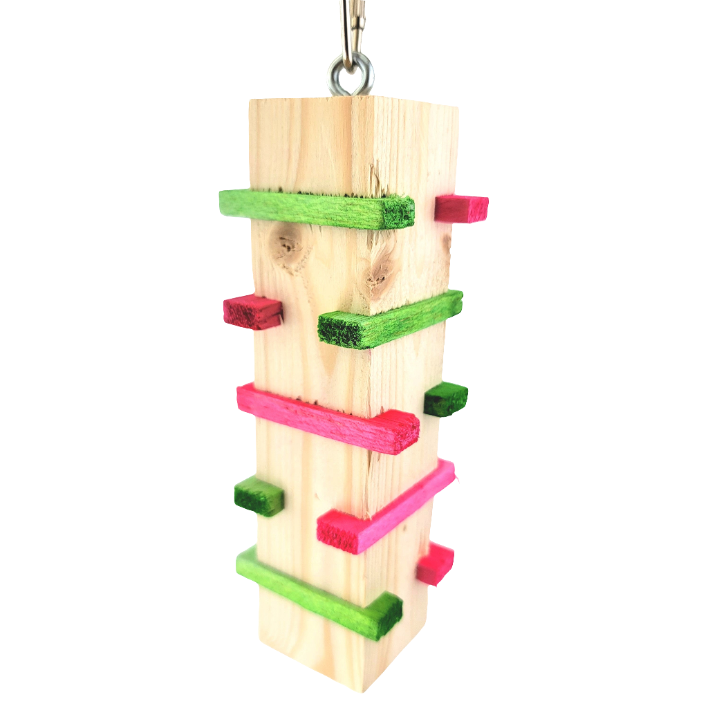 Festive Tower of Balsa by Cheep Thrills Bird Toys