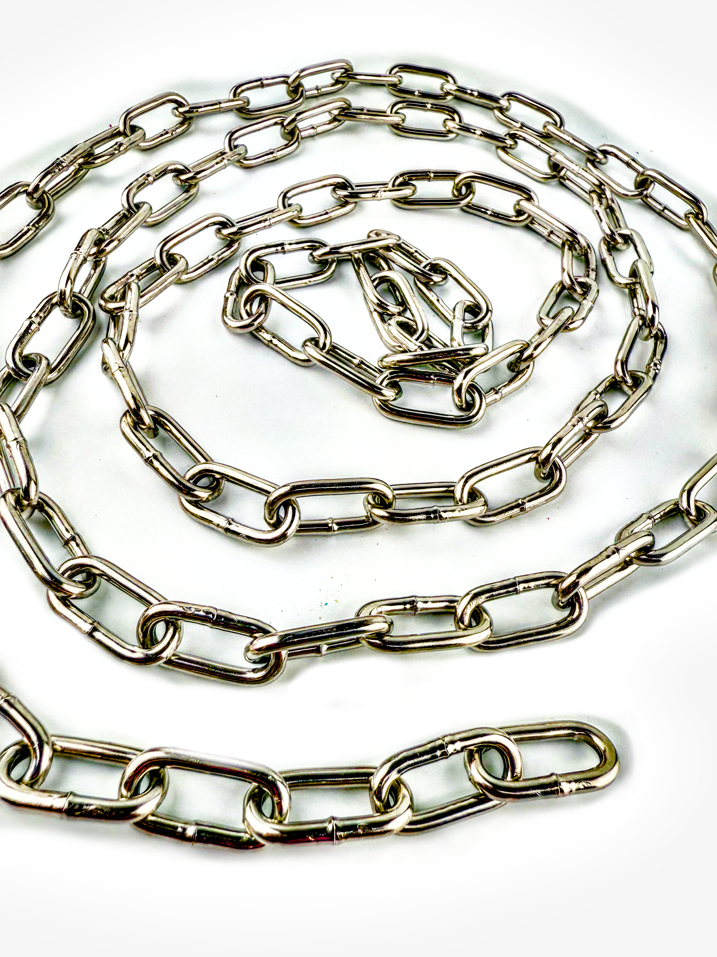 Large Long Link Nickel Welded Link Chain - 5 Feet