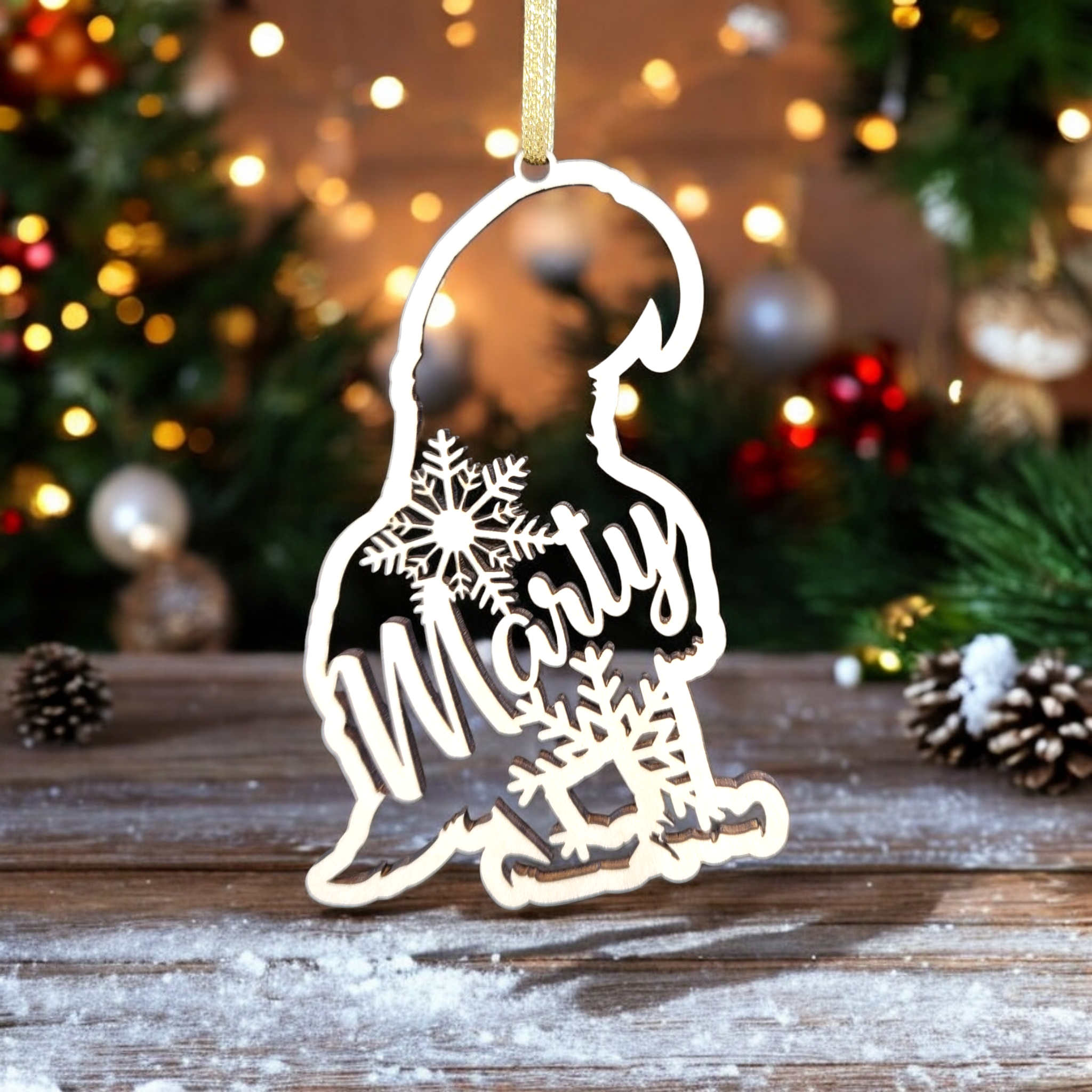 Custom Parrot Silhouette Christmas Ornaments