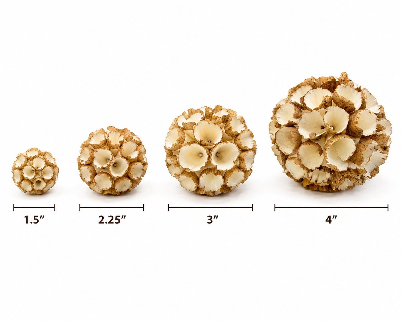 3" Sola Crepe Balls w/Bark