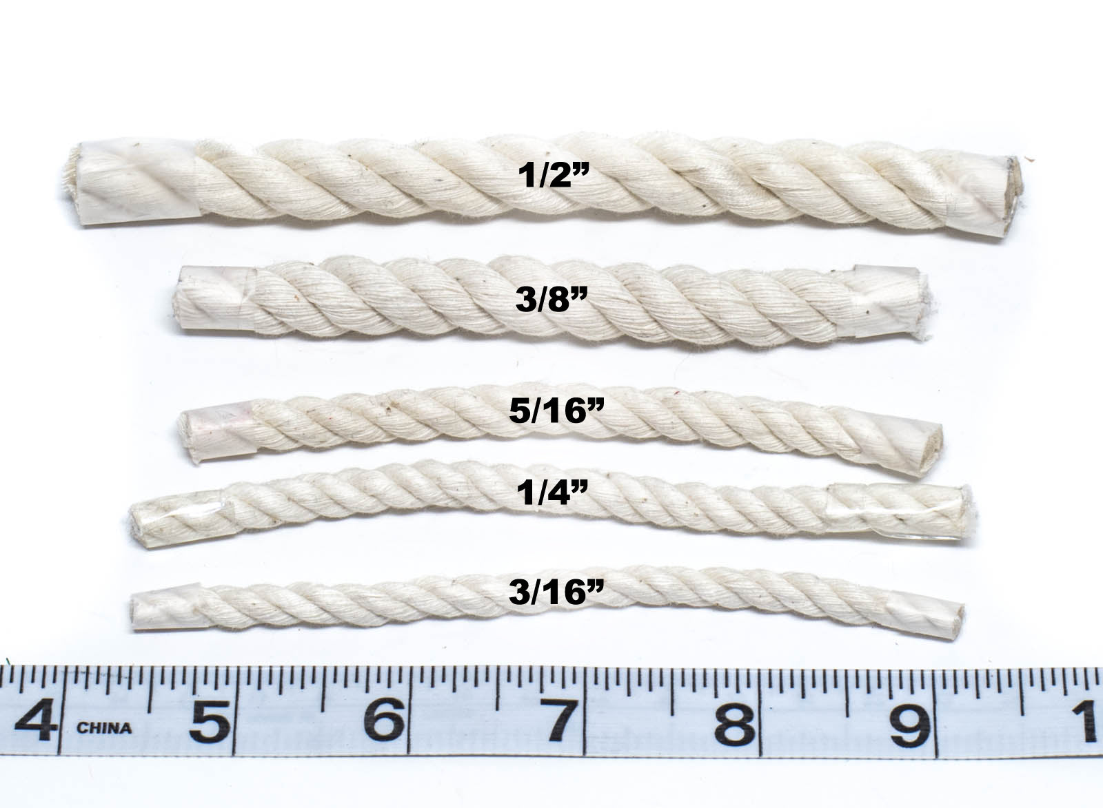 Cotton Rope Comparison Chart