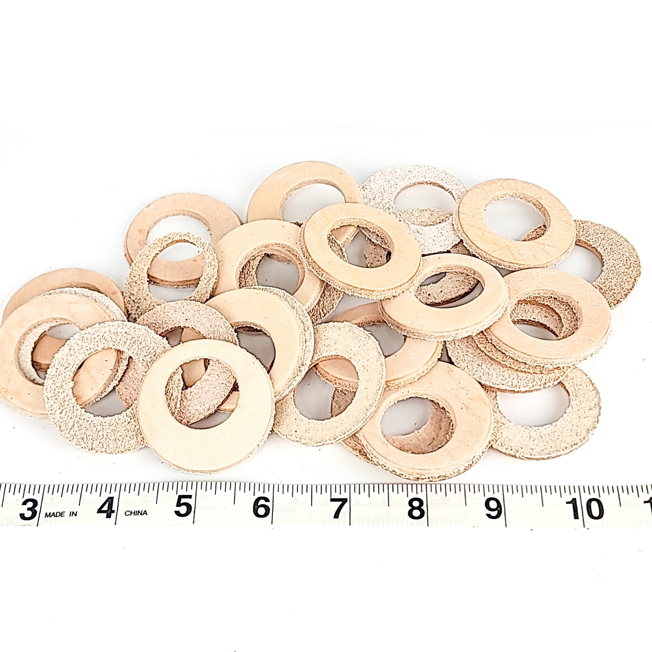 Leather Wonky Washers - 10 Pack