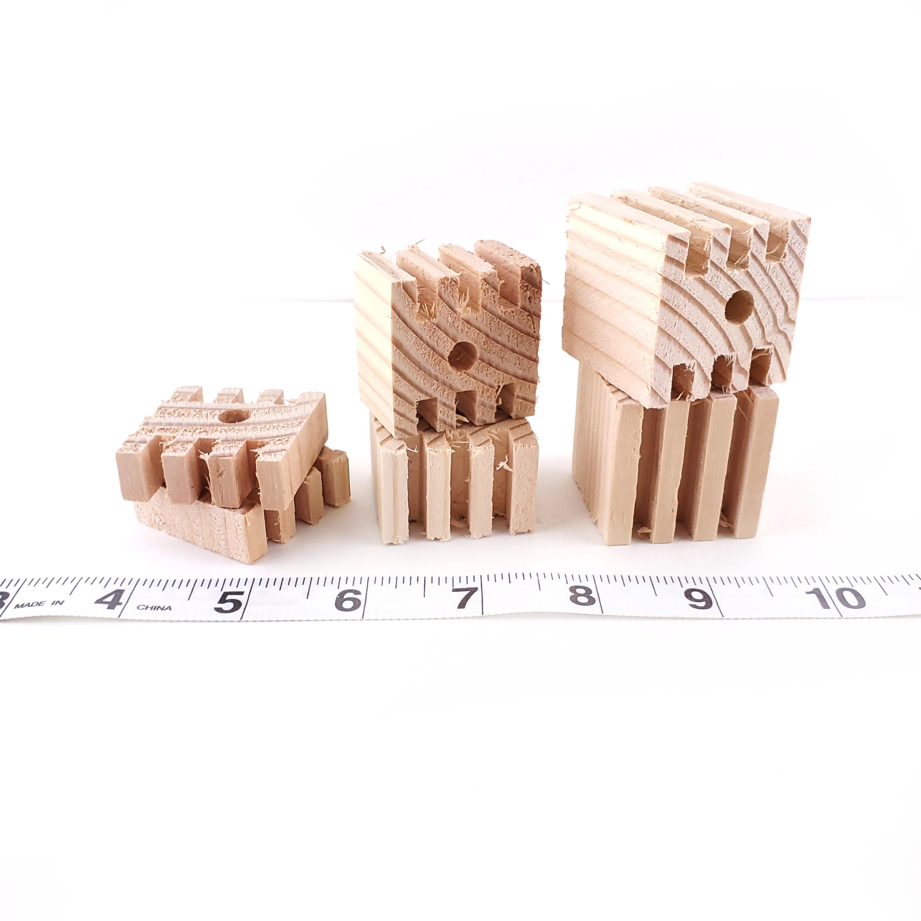 1.5" Soft Pine Puzzler Blocks - Natural 12 Pack